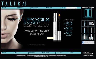 Lipocils de Talika fait pousser des cils et des sourcils. Talika cree des soins originaux et uniques, oeil, yeux, eye ritual, mains, manucure, spa, visage, anti rides